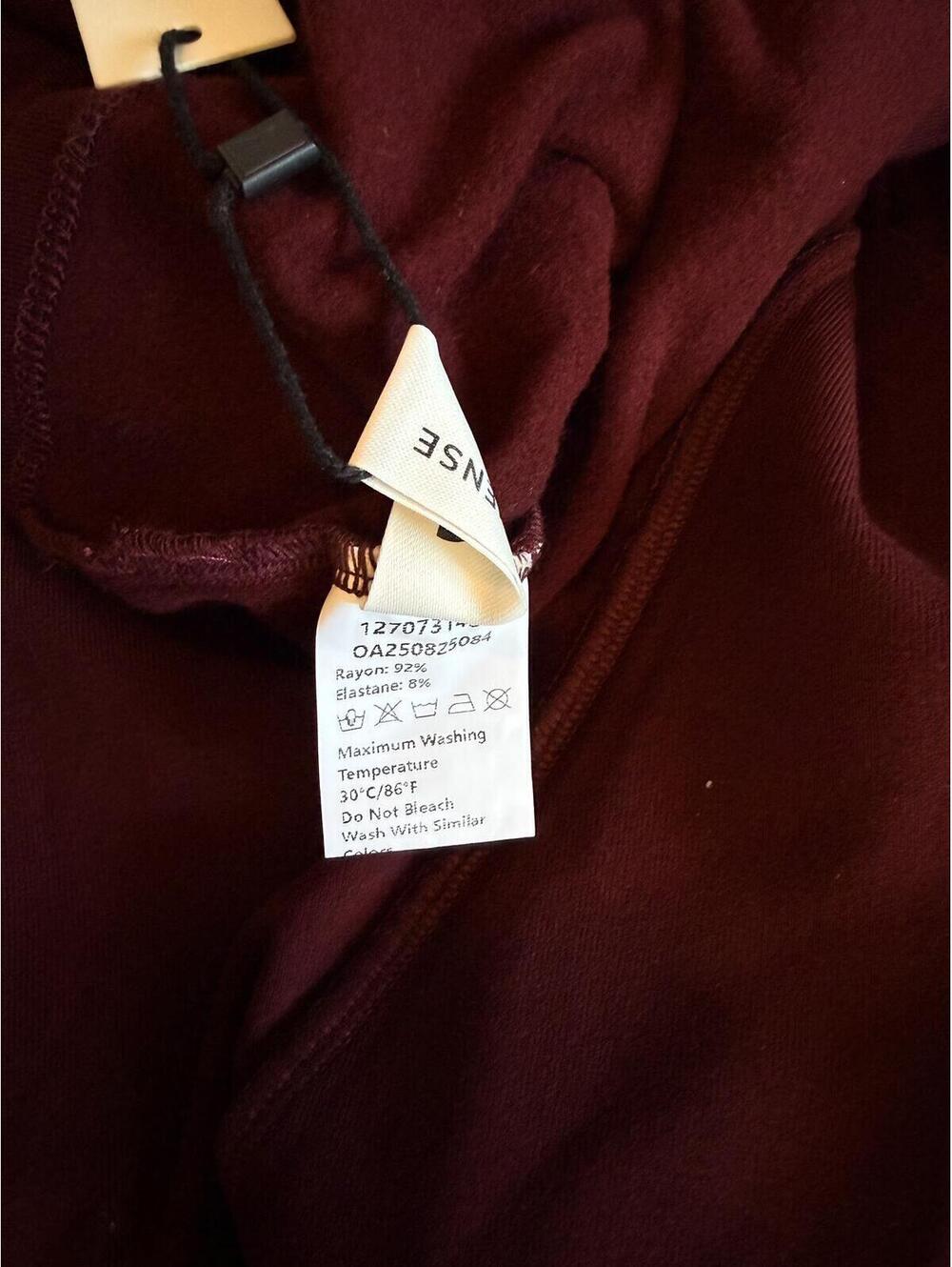 NWT Commense Long Sleeve Wrap Top in Burgundy - Picture 6 of 6